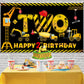 Construction 2Nd Birthday Banner Decorations For Boys Kids, Dump Truck Construction Theme Two Birthday Party Supplies, Excavator