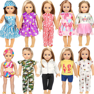 18 Inch Doll Clothes Accessories For Girl Doll Clothes(10 Set)