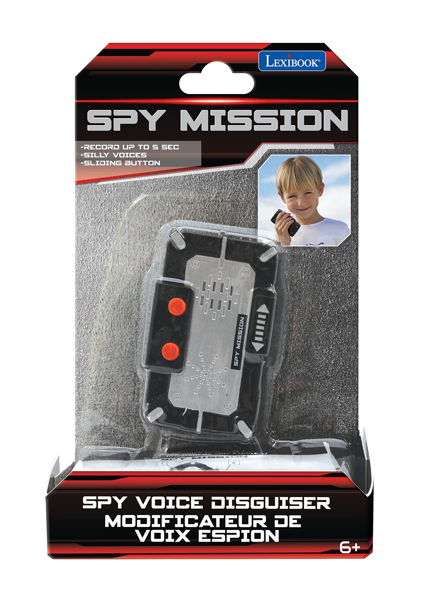 Lexibook - Spy Mission Voice Modifier Spy, Voice Distortion Effects, Recording Up To 5 Seconds, Black, Rpspy03