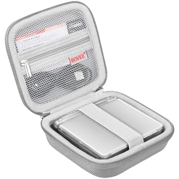 Bovke Carrying Case Compatible With Anbernic Rg35Xxsp Handheld Game Console, Rg35Xxsp Clamshell Retro Games Consoles Flip Hand-Held System Holder With Mesh Pocket For Cables And Accessories, Silver