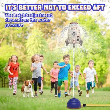 Sprinkler Rocket Launcher Toys For Kids - Outdoor Water Toys Water Splash Rocket, Summer Garden Lawns Water Toys Spray 360-Degre