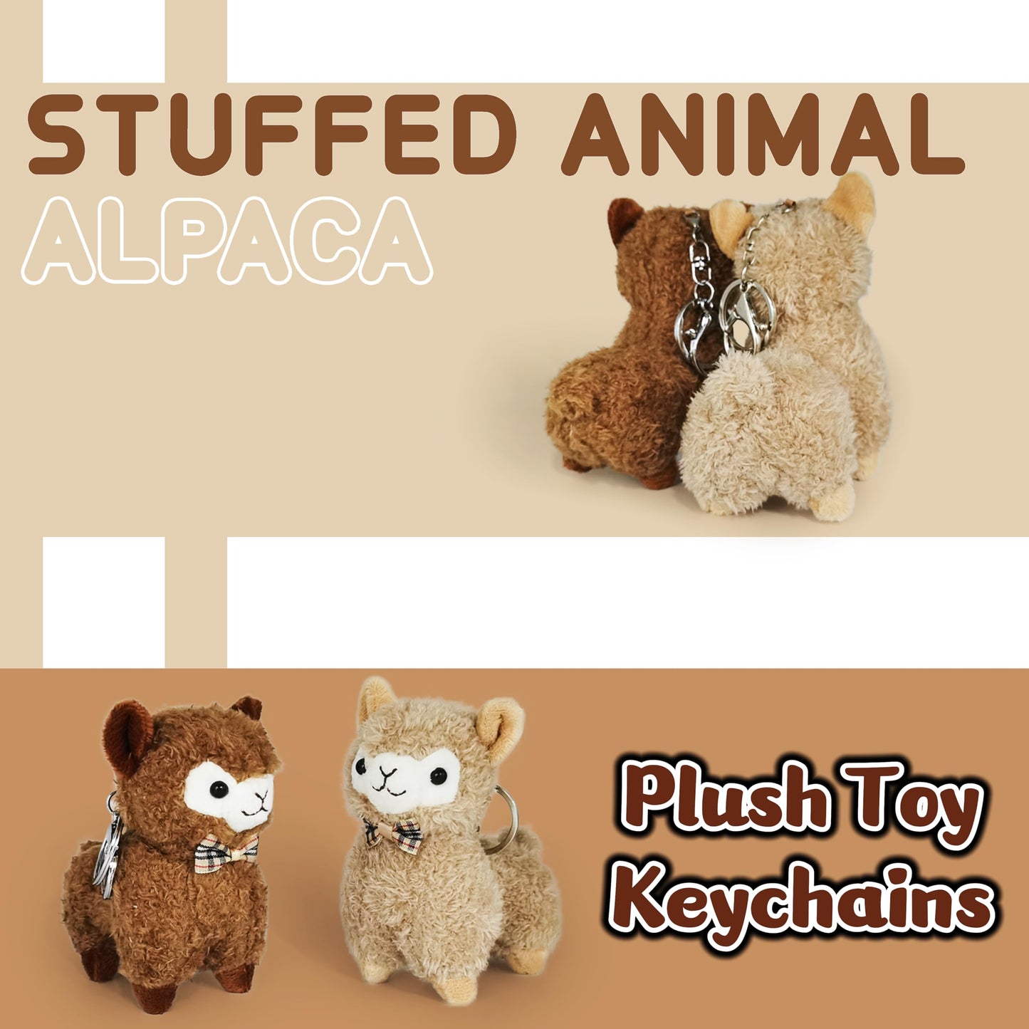 JIAHO 2 Pcs Cute Alpaca Stuffed Animals for Girls and Boys  Soft Mini Alpaca Plush Toys  Sheep Stuffed Animal Bulk  Kawaii Plushies  Treasure Box Plush Doll Toys for Classroom  Christmas Decorations