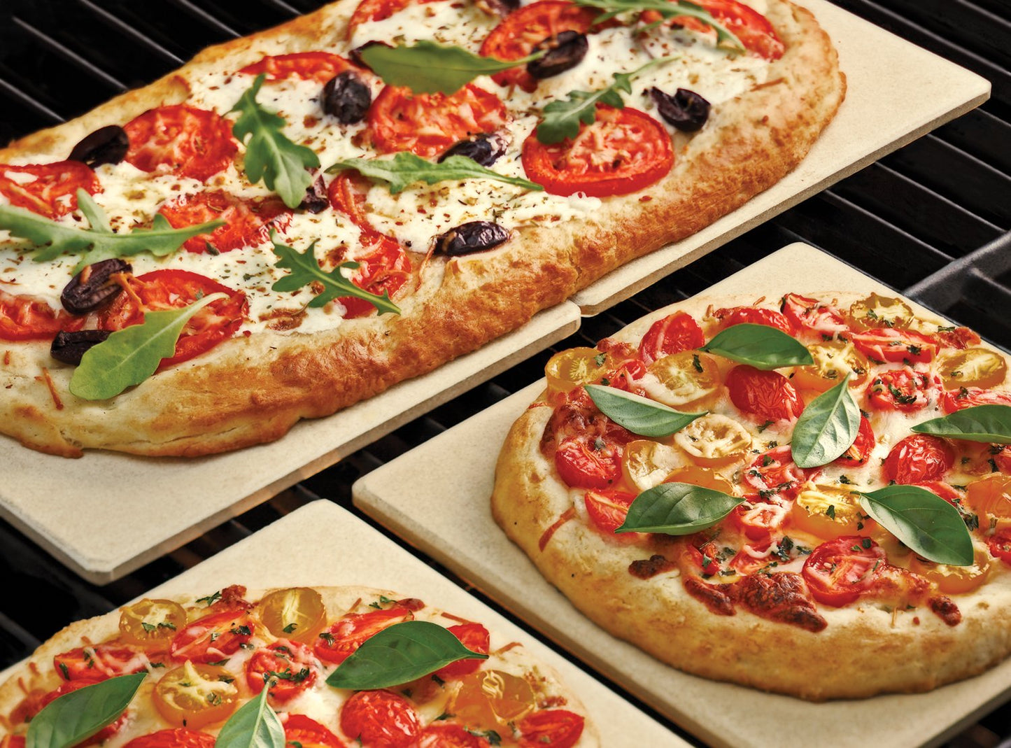 Outset 76176 Pizza Grill Stone Tiles  Light Brown  Medium  Set of 4
