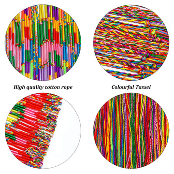 Resinta 40 Pieces Handmade Braided Bracelets Assorted Colors Friendship Cords Thread Bracelets Party Supply Favors for Wrist Ank
