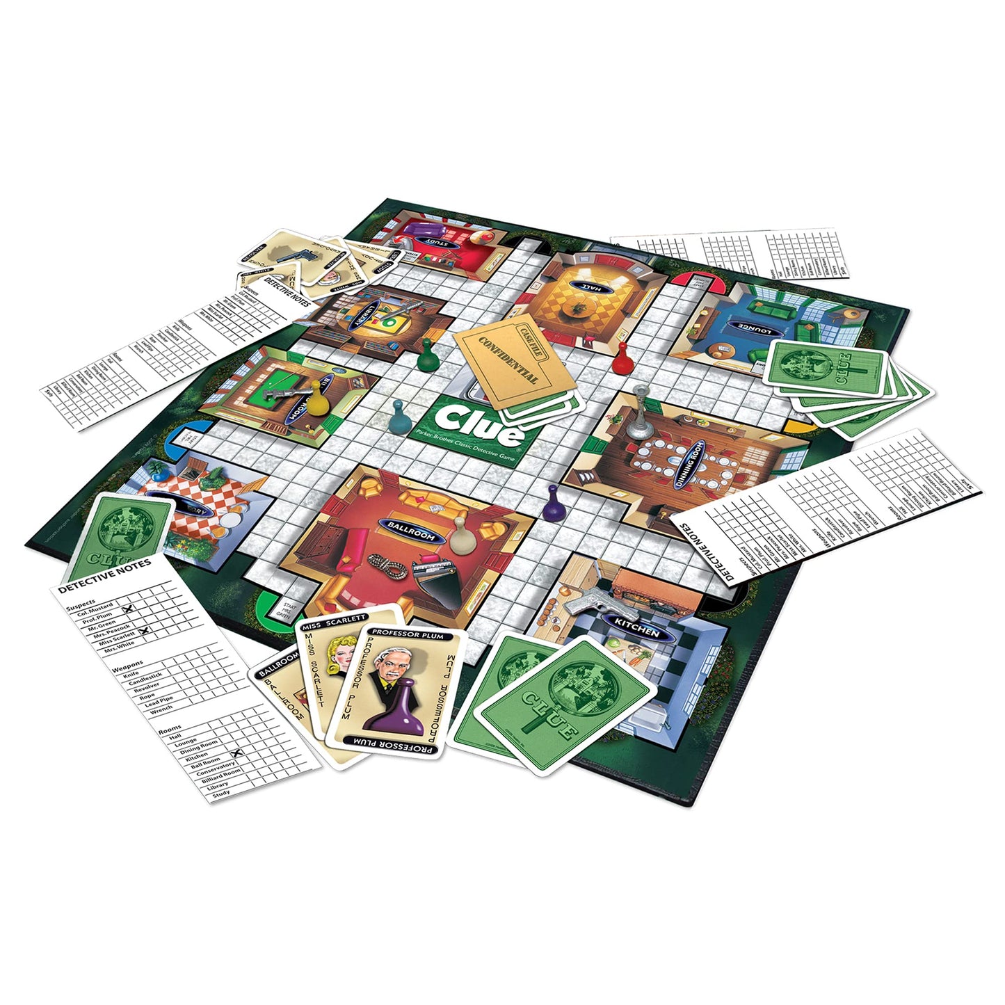 Winning Moves Games Clue Classic with 1949 Card Artwork & Suspects USA  Original Whodunnit Murder Mystery Game with Metal  for 3to 6 Players  Ages 8 and up