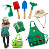 Born Toys Gardening Tool Set for Kids Ages 3-7, Assorted Color, Includes Apron, Hat, Shovel, Gloves - Fun Pretend Play Gardening Set
