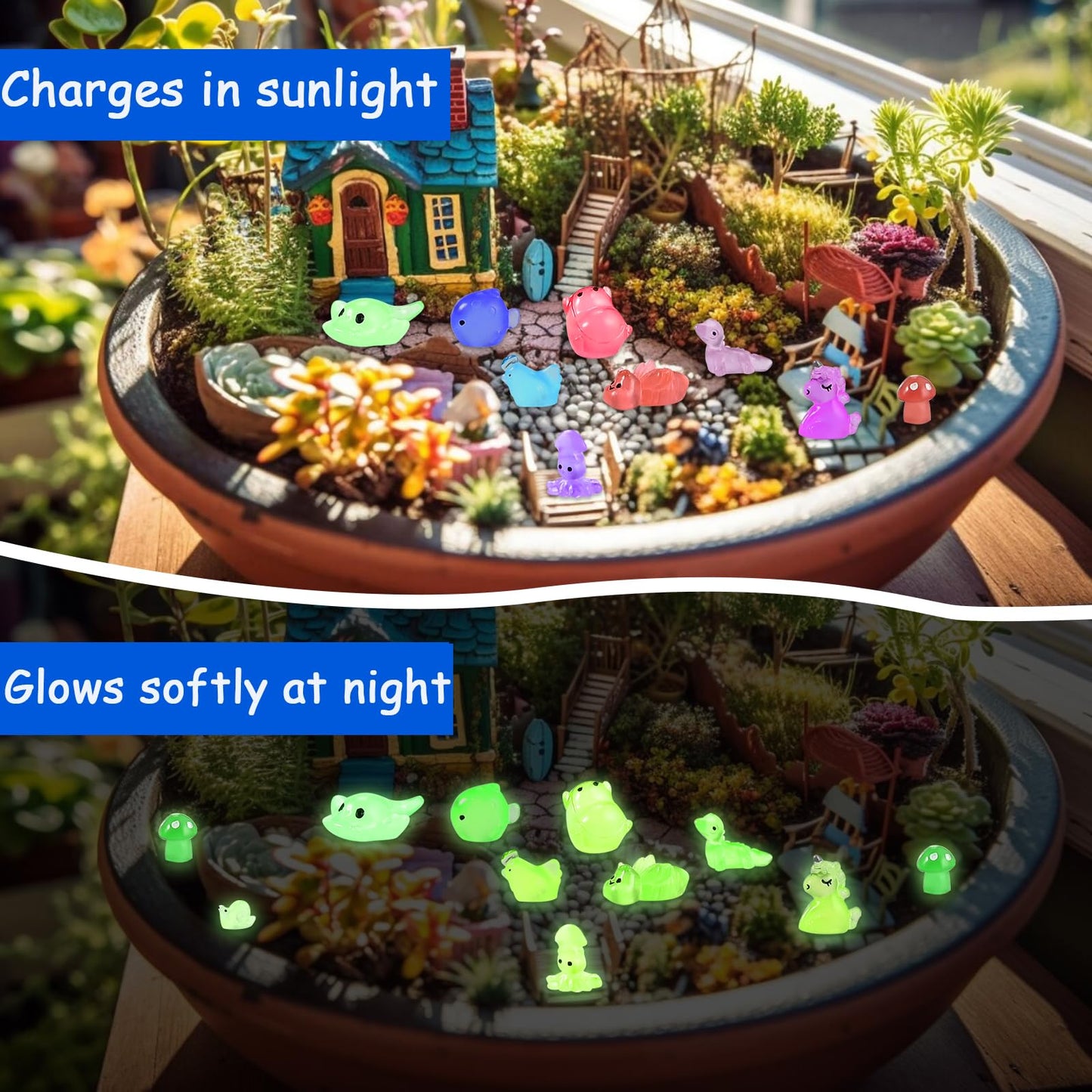 200 Pcs Mini Resin Animal Set - 32 Styles Glow in The Dark Tiny Figurines for Fairy Garden  Party Favors  Dollhouse  Terrariums & DIY Decor