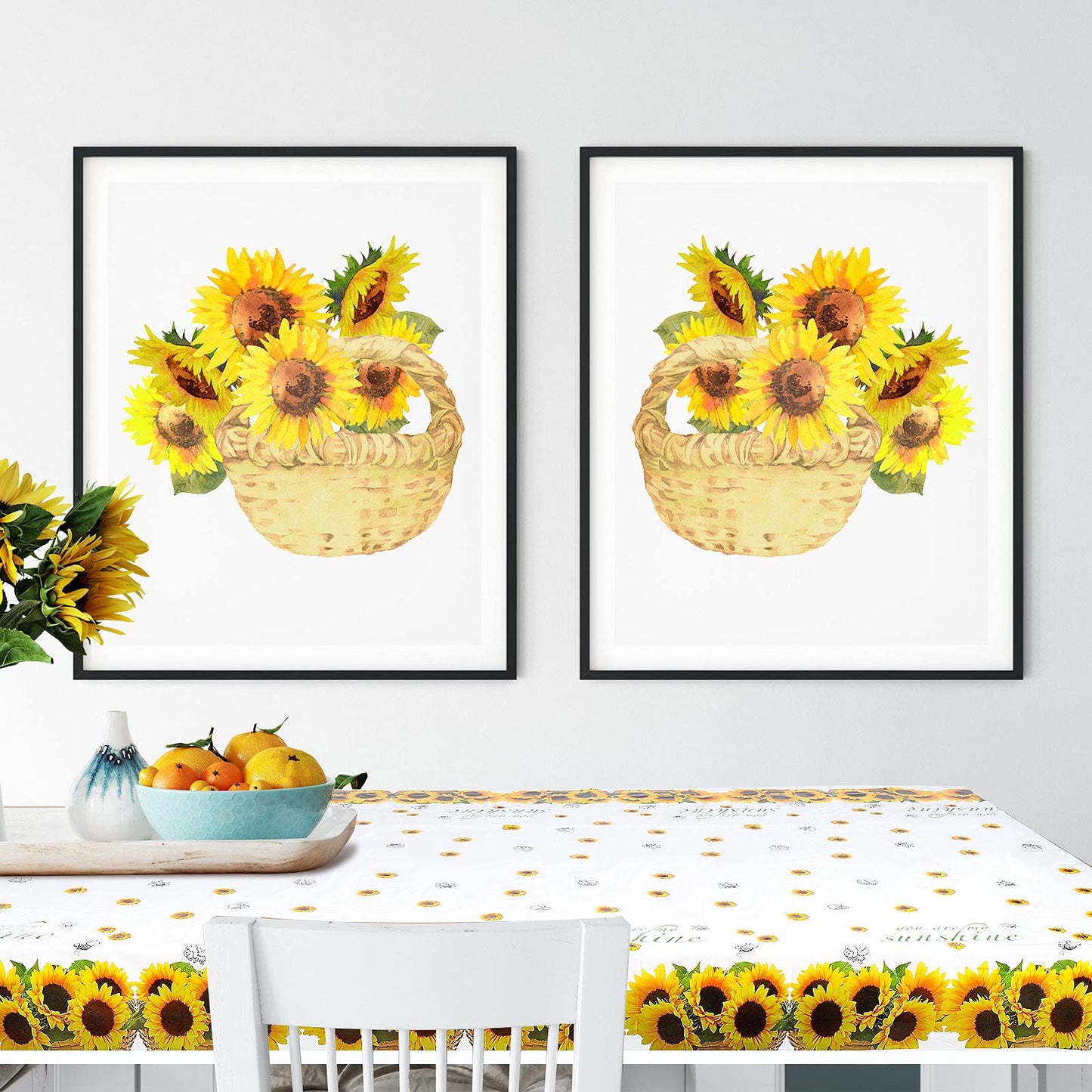 Breling 3 Pieces Sunflower Disposable Table Cover Flower Printed Plastic Birthday Party Tablecloth 43 x 71 Inches Sunflower Them