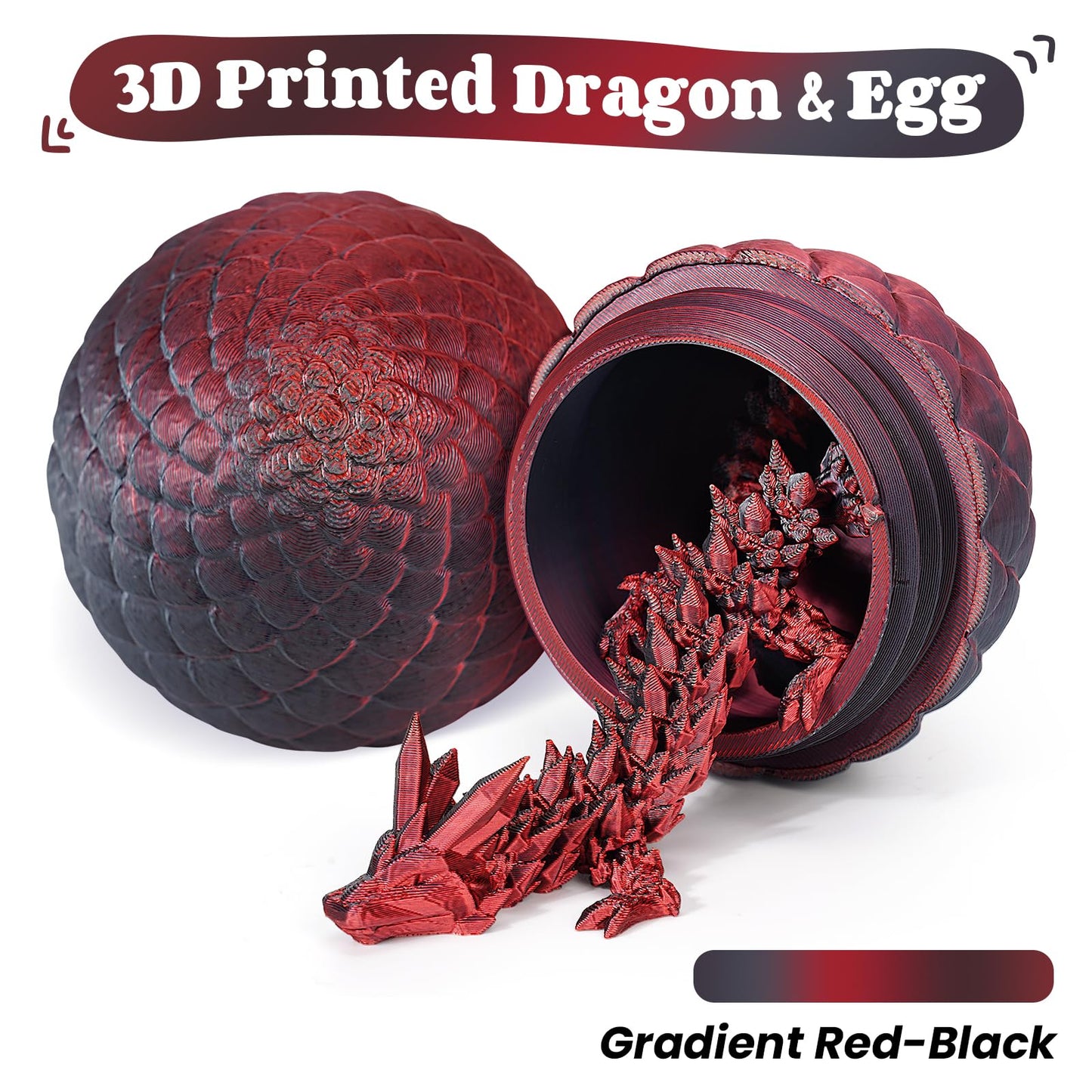 Tboline 3D Printed Dragon Egg, Full Articulated Crystal Animals Fidget Toy For Autism Adhd, 3D Print Dinosaur Eggs Toy Mythical