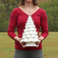 Milltown Merchants Ceramic Christmas Tree - Tabletop Christmas Tree With Lights - (15.5' Large White Christmas Tree/White Lights) - Lighted Vintage Ceramic Tree