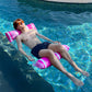 Zcaukya 4 Pack Inflatable Pool Float Hammocks, 4-In-1 Water Floating Mesh Chair For Adults, Swimming Pool Drifter Saddle Lounge For Summer Events Pool Parties, Blue/Pink/Green/Yellow