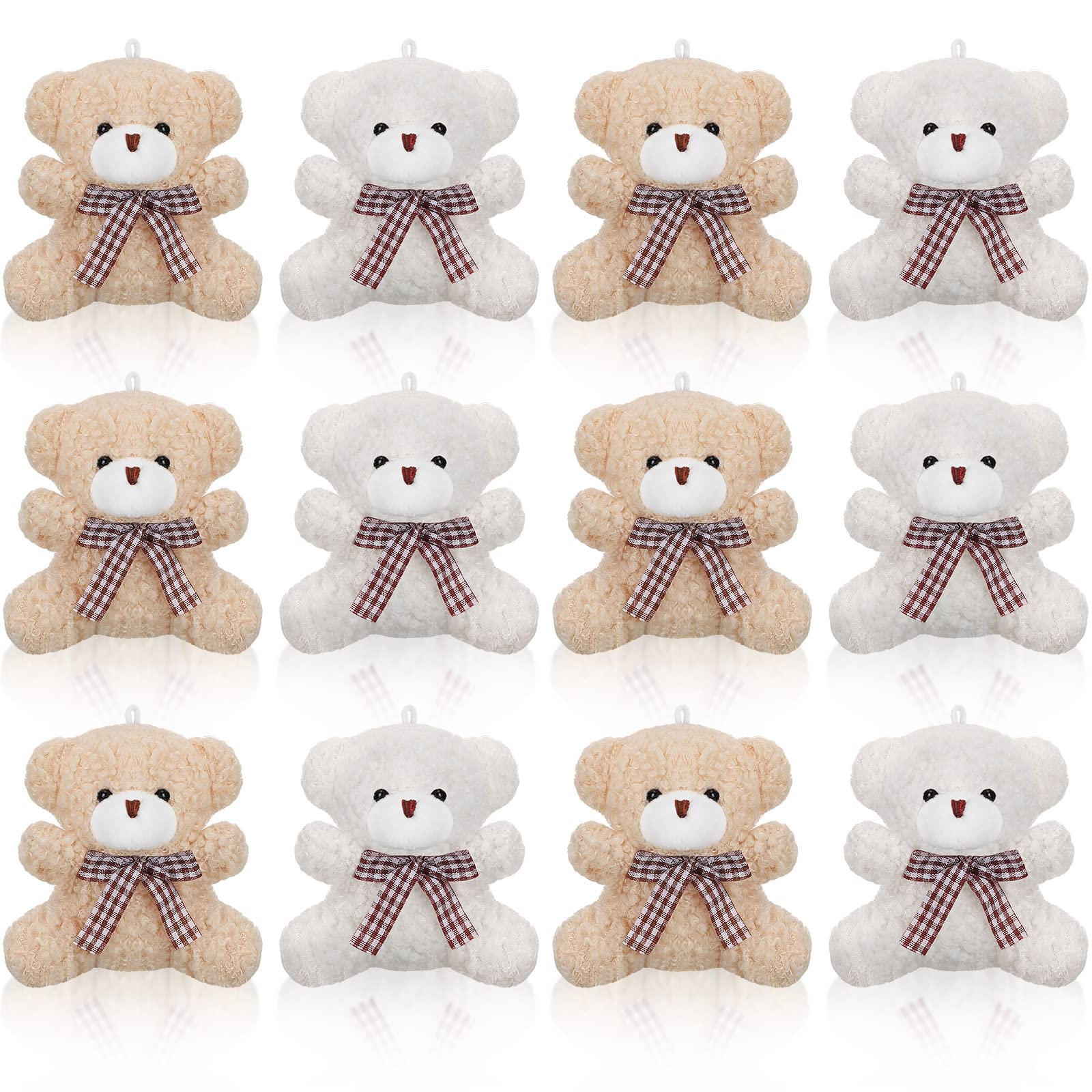 12 Pieces 4 Inch Plush Mini Bear Bunny Puppy Koala Easter Stuffed Animals Jointed Doll Toys Furry Dolls For Birthday Wedding Gra