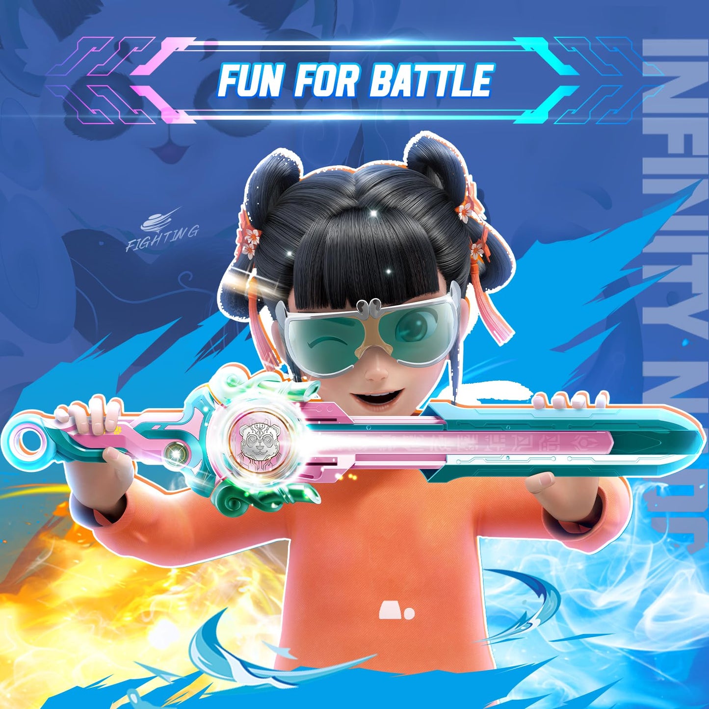 INFINITY NADO Bey Battling Blade Set, Spinning Top & Sword Launcher, 15.4 in, Pink, Model 654117, Ideal for Kids 5-12 Years Old