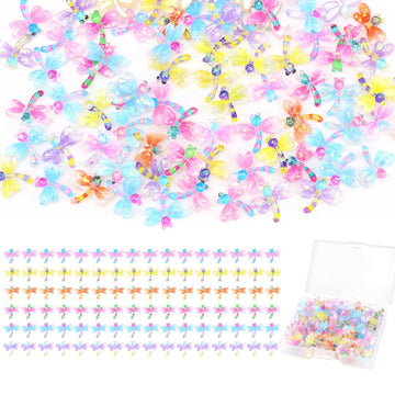 QUPIVA 90Pcs Mini Resin Dragonflies Figurine, Tiny Dragonfly Garden Decor for DIY Crafft Fairy Garden Dollhouse Micro Landscapin
