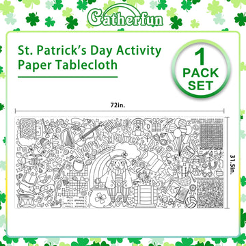 St. Patrick'S Day Coloring Poster For Classroom Wall - Versatile 31.5 X 72 Inches Irish Themed Activity Poster/Table Cover, Scho