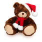 Plushland Adorable Soft and Hairy Santa Teddy Bear  Stuffed Animal Holiday Toys Christmas Accessories - A Perfect Toy Gift for Kids (11 Inches  Xmas Chocolate Bear)