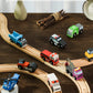 SainSmart Jr. Wooden Train Set Accessories - 10 Colorful Toy Cars for Toddlers & Kids Aged 3+, Compatible with Major Brands