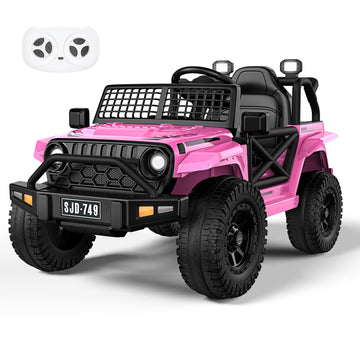 Evmore 12V Kids Toddler Ride On Truck Electric - 7Ah Large Battery Electric Vehicles with Remote Control, 2 Speeds, LED Lights, 