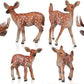 Gemini&Genius 6Pcs Deer Toys, Jungle Animal Deers with Cubs for Miniature Scenery Decorations, Birthday Cake Topper, Woodland Ba