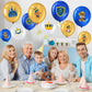 45 Pcs Royal Prince Balloons Blue and Gold Castle Crown Latex Balloon 12 Inches Prince Birthday Party Balloons Royal Blue Gold W