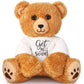 Get Well Soon Bear 16 Inch Bear Stuffed Animals With White T-Shirt Feel Well Soft Bear Plush Hospital Gifts For Boy And Girl (Classic Style)