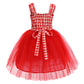 Imekis Little Red Riding Hood Costume Toddler Girls Baby 2Nd Halloween Outfit Fancy Cosplay Deluxe Storybook Plaid Maid Apron Dress Up Cape Cloak Kids Fairy Tale Princess Party Supply 18-24 Months