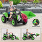 Joyldias 12V Ride On Excavator With 2.4Ghz Remote Control, Electric Construction Vehicle Bulldozer For Kids Digger With 3 Speeds, Bluetooth, Microphone Jack, Music, Lights, Green