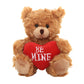Plushland Stuffed Mocha Heart Bear - Plush Bear Toy For Kids & Adults - Embroidered Heart Pillow - Brown-9 Inches (Be Mine 9'')