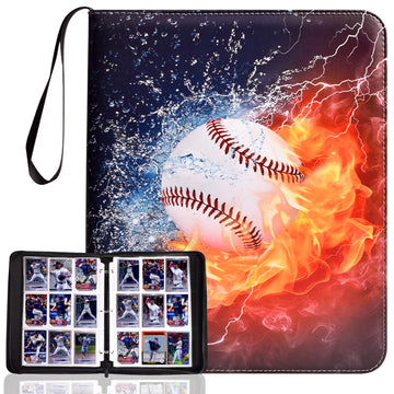 Baseball Card Binder 900 Pockets, 3 Ring Zipper Sports Trading Card With Sleeves Holder Album, Baseball Card Holder Sheets Displ