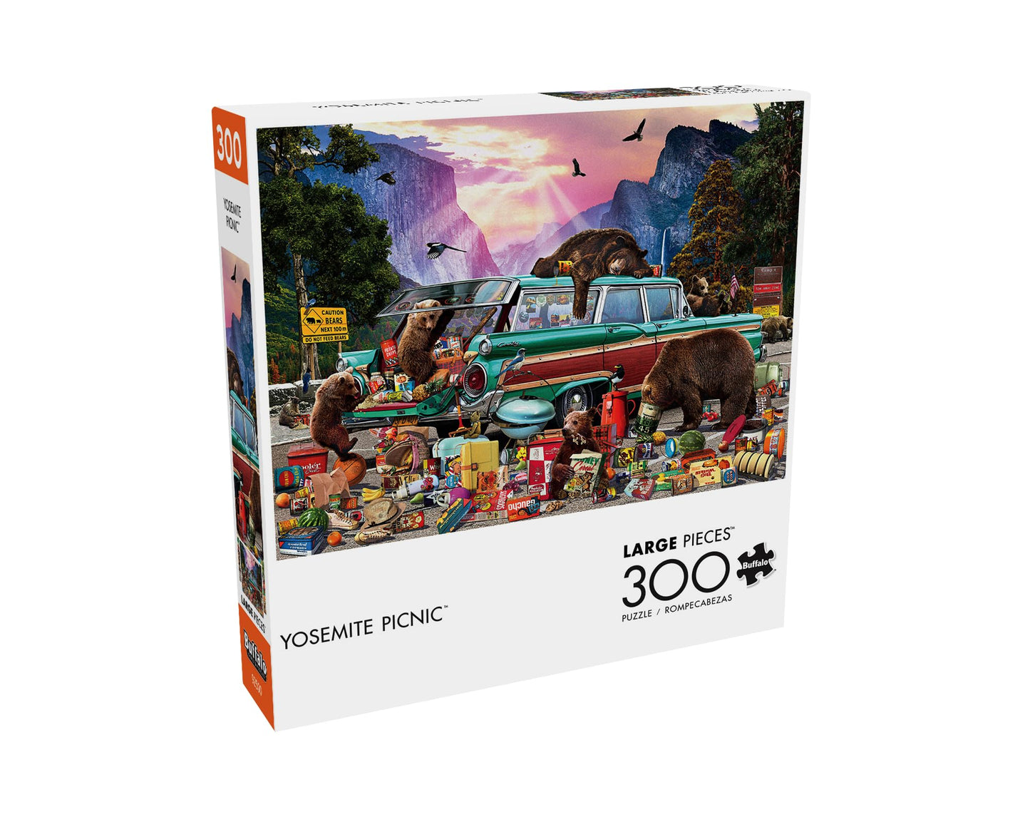Buffalo Games 300 Piece Jigsaw Puzzle - Yosemite Picnic, Large, Multicolor, Model 22511, Perfect for Game Nights