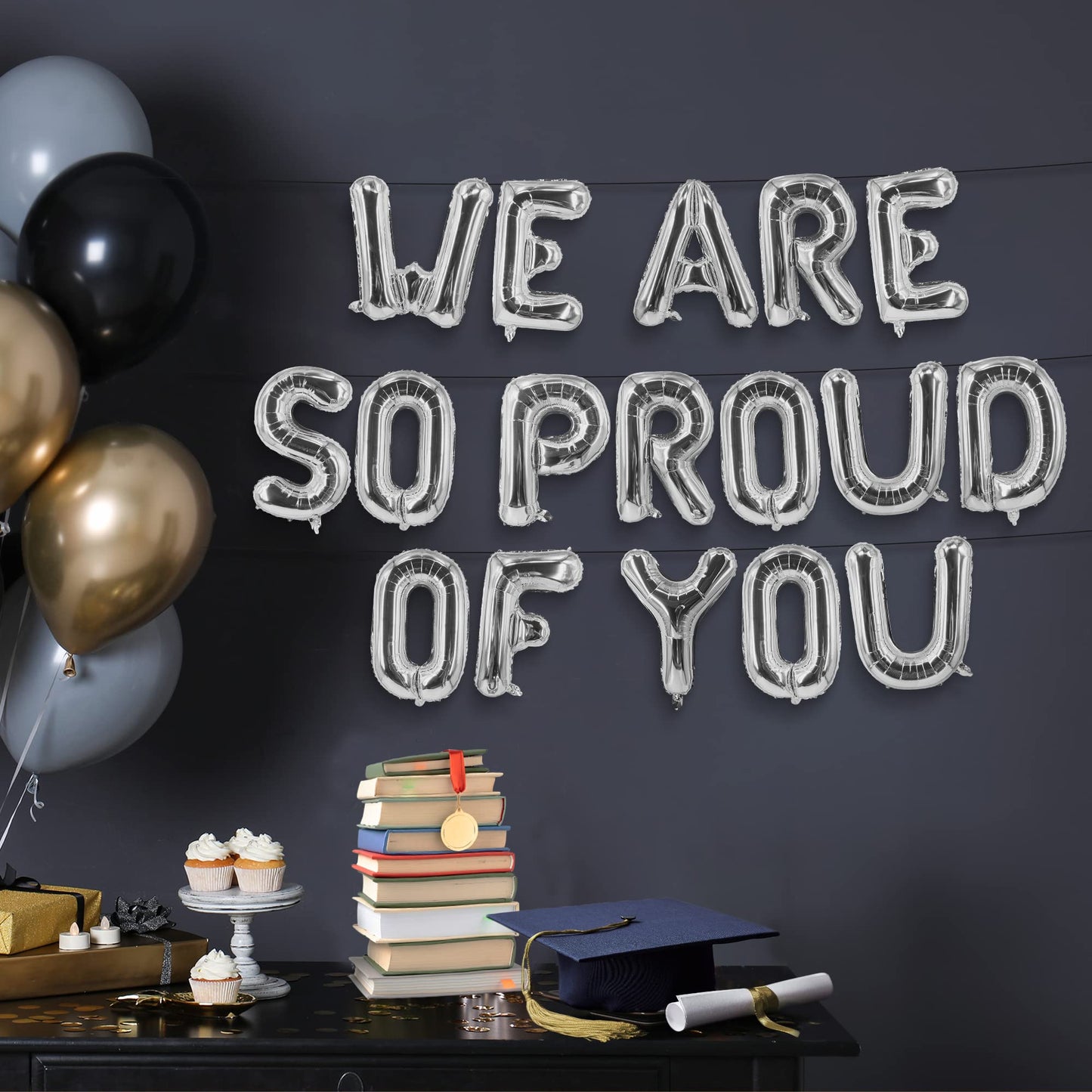 House Of Party Foil Letter Balloonswe Are So Proud Of You Balloons 16 Inch Silver Ballons