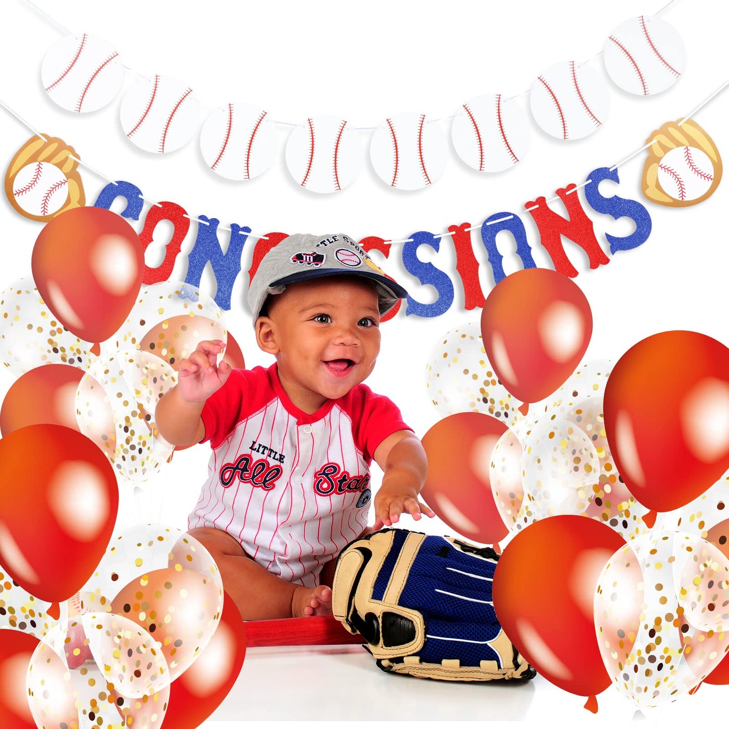 3 Pieces Baseball Garland Baseball Banner Glitter Concessions Banner Baseball Triangle Bunting Pennant Flag Sports Themed Baseball Decorations For Party Favors Baseball Birthday Party Supplies