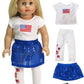 American Fashion World USA American Flag Outfit for 18-Inch Dolls | 5 Piece Set | enhanced Quality & Trendy Design | Dolls Clothes | Outfit Fashions for Dolls for Popular Brands