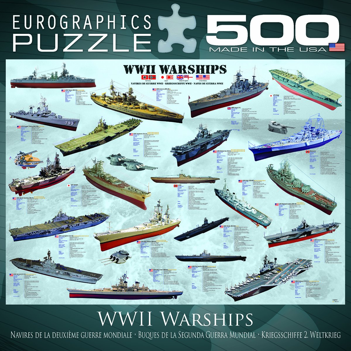 World War Ii Warships Puzzle, 500-Piece