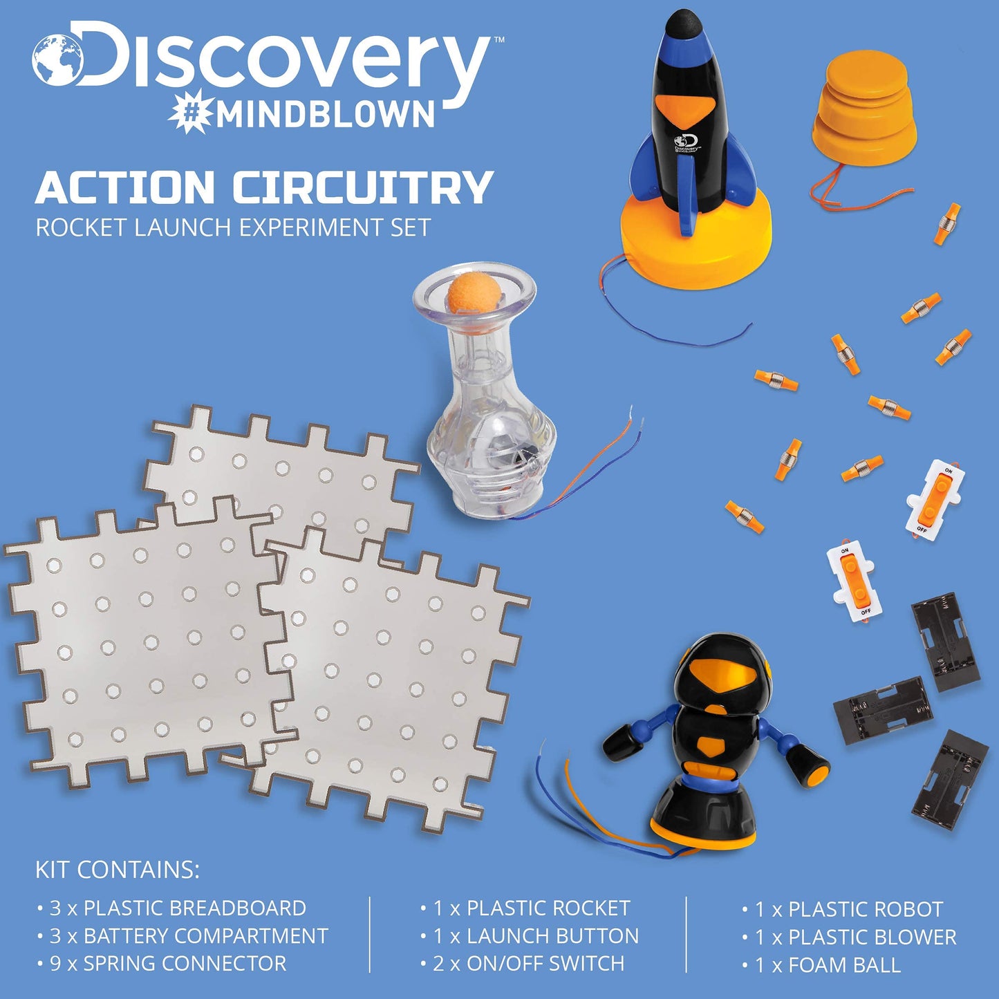 Discovery #Mindblown Action Circuitry Electronic Experiment Complete Stem Set, Build-It-Yourself Engineering Toy Kit, Explore Th