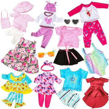 BDDOLL 23 Pcs 18 Inch Girl Doll Clothes and Accessories for 18 Inch Doll Dress with Our Generation Dolls Including 10 Complete S