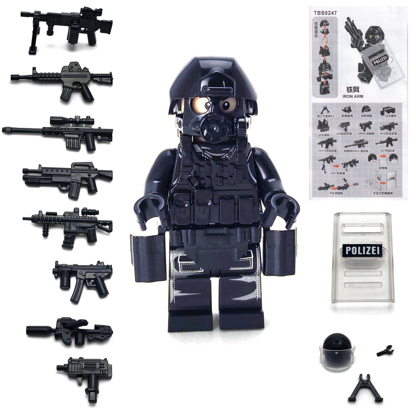 Toysvill SWAT Military Police Building Block Kit for Kids | Motorcycle & Soldiers Minifigures (Classic Set of 6 PCS) with Dog  Modern  and Accessories Gift
