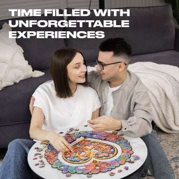 UNIDRAGON King Size Wooden Puzzle - Mandala Conscious Love 13x13 in - Brain Teaser for Adults & Kids - Beautiful Gift Package