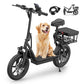 NAVIC T1PRO Electric Scooter Electric Scooter with Seat Max 49 Miles Ranges Top Speed 22 mph 750W Peak Motor for Pets Cargo with Back Basket