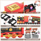 TEMI Train Set for Kids - Rechargeable Red Steam Engine with Cargo Car, Light & Sounds, Medium Size, Gift for Ages 4-7