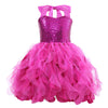 Besutolife Hot Pink Dress For Girls Sequin Tutu Dress For Princess Christmas Party Wedding Dancing 7-8T