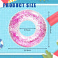 Whaline 4Pcs Inflatable Pool Floats Toys Clear Swim Tubes Rings Glitter Hot Pink Pool Tube For Teen Boys Girls Outdoor Summer Sw