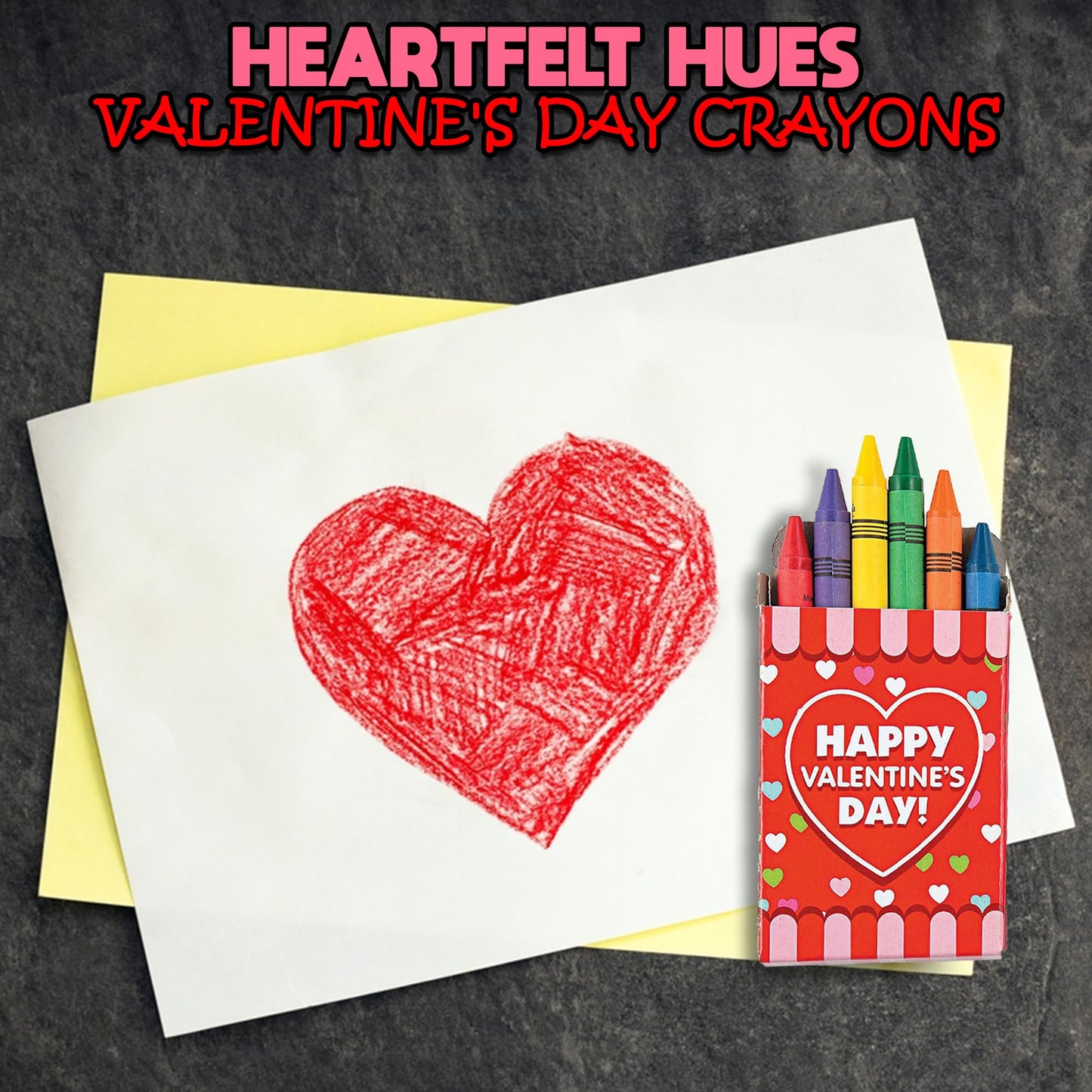 Fun Express, Valentine Crayons for Valentines Day, Basic Supplies, Drawing, Crayons, Valentines Day, 24 Pieces
