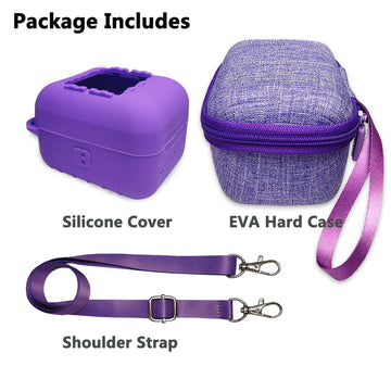 Jchpine Hard Carrying Case And Silicone Cover For Bitzee Interactive Toy Digital Pet Case, Accessories Case For Bitzee Virtual Electronic Pets (Purple)