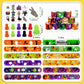 Garma Halloween Party Favors Toys for Kids, 25 Pcs Halloween Assorted Stamps with 12 Pcs Slap Bracelets and 288 Tattoos Hallowee