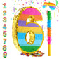 MUWOOB Rainbow Number 6 Pinata for 6th Birthday Party Decorations, Fiesta, Kids Anniversary Celebration, Birthday Pinata with St
