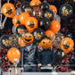 Halloween Balloons,60 Pcs 12 Inches Orange Black Balloons And Black Orange Pinted Pattern Decorative Balloons With Confetti Ball