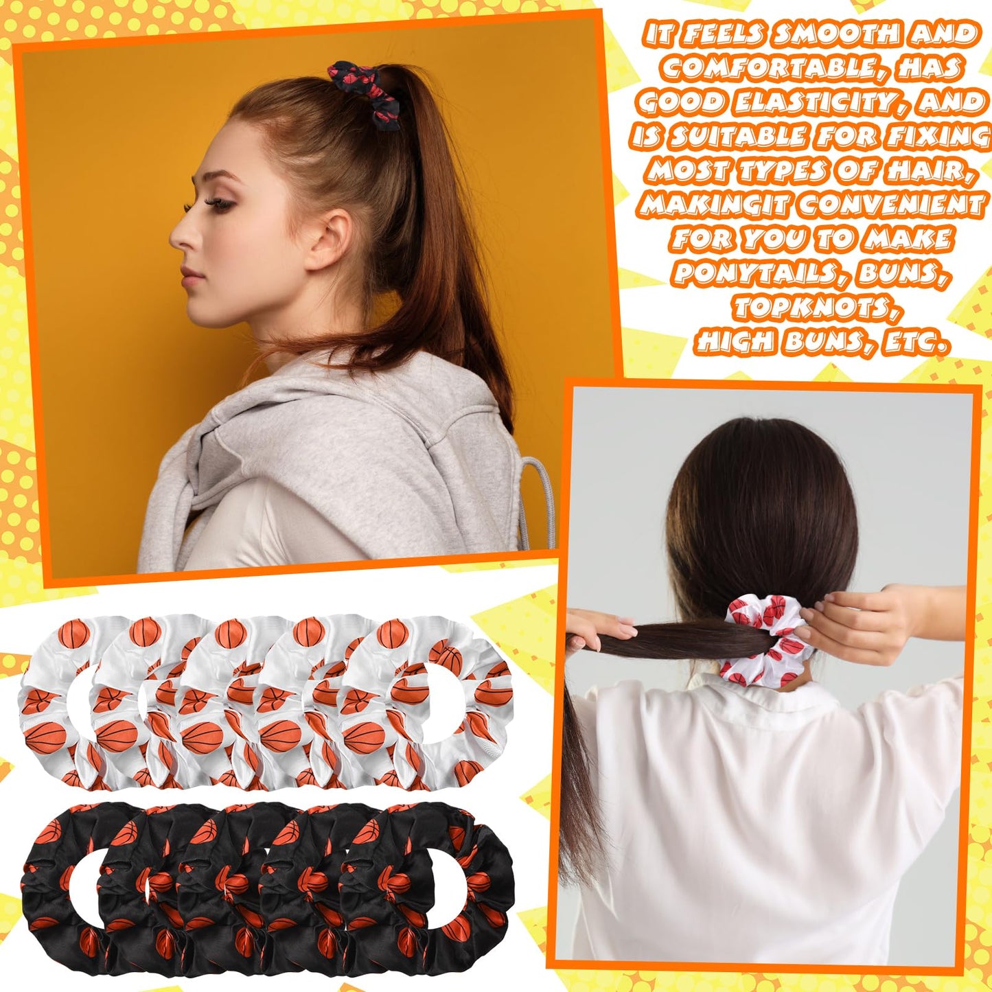 86 Pcs Basketball Party Favors, 50 Pcs Basketball Stickers, 12 Sports Stress Ball Mini Foam Ball, 12 Charm Bracelets 12 Scrunchi