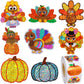 ceiba tree Fall Pumpkin Stickers for Kids Thanksgiving Glitter Turkey Holographic Stickers 1 Roll 500PCS Harvest Decor Decoratio