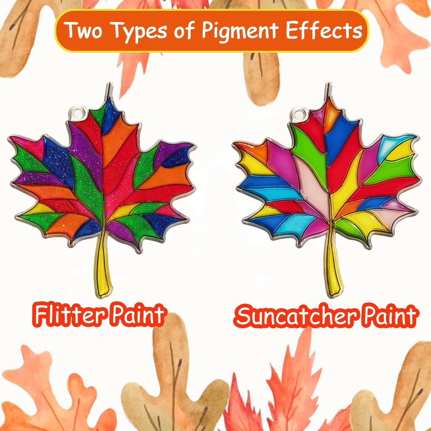 Ayhuhra 30 Sets Fall Leaf Pumpkin Suncatchers Craft Kits DIY Window Suncatchers Fall Pumpkin Arts and Crafts Activities Hallowee